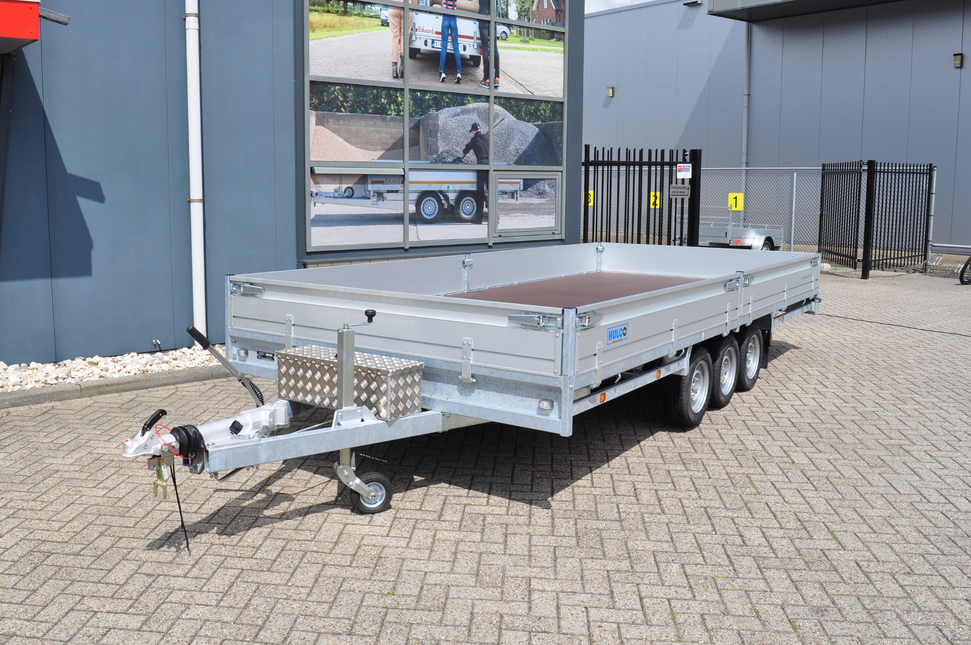 Hulco Geremde Hulco Medax plateauwagen - 502x223 cm - 3500 kg bruto laadvermogen - 30 cm borden