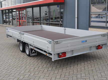 Hulco Geremde Hulco Medax plateauwagen - 502x223 cm - 3500 kg bruto laadvermogen - 30 cm borden