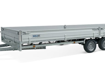Hulco Geremde Hulco Medax plateauwagen - 611x203 cm - 3000 kg bruto laadvermogen - 30 cm borden - tandemasser