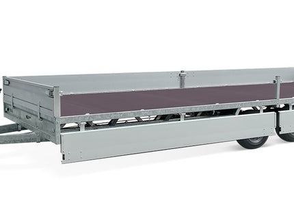 Hulco Geremde Hulco Medax plateauwagen - 611x203 cm - 3500 kg bruto laadvermogen - 30 cm borden - tandemasser