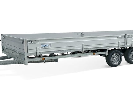 Hulco Geremde Hulco Medax plateauwagen -  611x223 cm - 3000 kg bruto laadvermogen - 30 cm borden - tandemasser