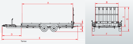 Hulco Hulco TERRAX - 2 3000 LK - 3000 kg bruto laadvermogen - machinetransporter - 294x150 cm laadoppervlak - geremd