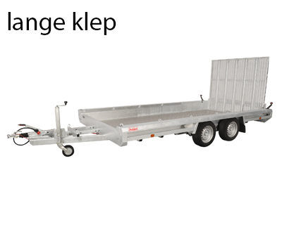 Hulco Hulco TERRAX- 2 3500 LK - 3500 kg bruto laadvermogen - machinetransporter met lange klep - 394x180 cm laadoppervlak - geremd