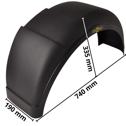 Humbaur Humbaur kunststof 13 inch rechter spatbord 740x190x335 mm
