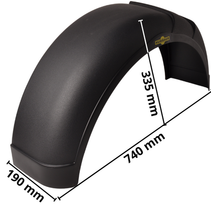 Humbaur Humbaur kunststof spatbord 13 inch - links - 740x190x335 mm