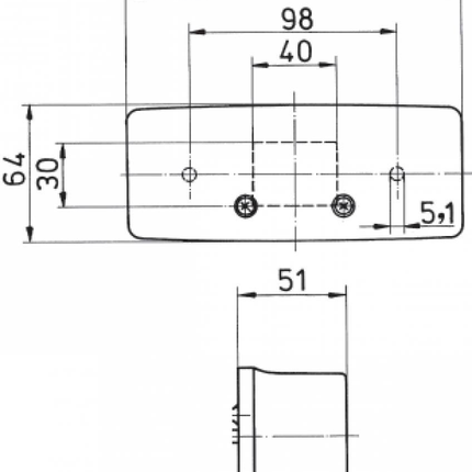 Jokon 3 kamer achterlicht Links met kentekenverlichting 158x64x51 mm