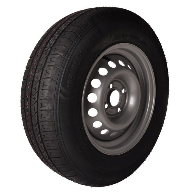 Kargotrail Compleet aanhanger wiel - 195/70R14C - steekmaat: 4x100 - draagvermogen: 710 kg - naafdiameter: 57 mm