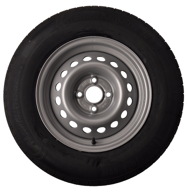 Kargotrail Compleet aanhanger wiel - 195/70R14C - steekmaat: 4x100 - draagvermogen: 710 kg - naafdiameter: 57 mm