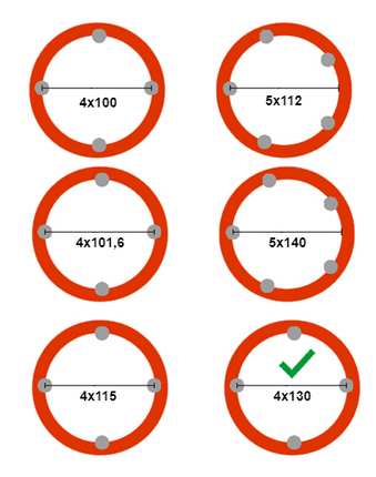 Kargotrail Compleet wiel 145R13 band + velg - steek 4x130 - draagvermogen 437 kg - naafdiameter