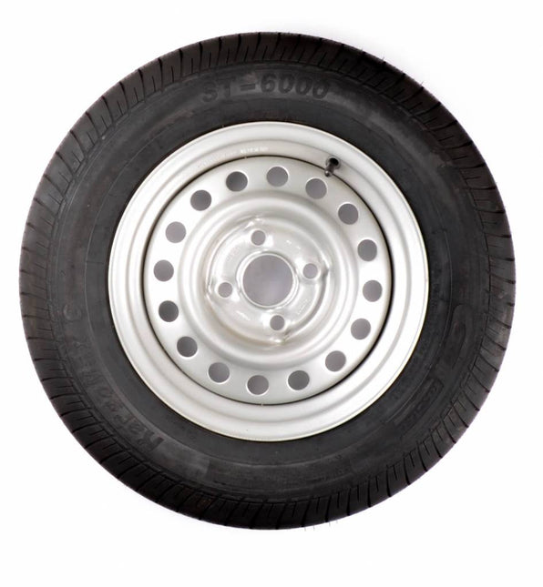 Kargotrail Compleet wiel 155R13 band + velg - opel steek 4x100 - draagvermogen 615 kg - 57 mm naafdiameter