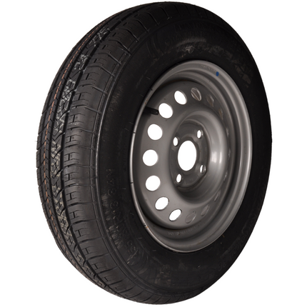 Kargotrail Compleet wiel 155R13 band + velg opel steek 4x100 - draagvermogen 500 kg - 57 mm naafdiameter