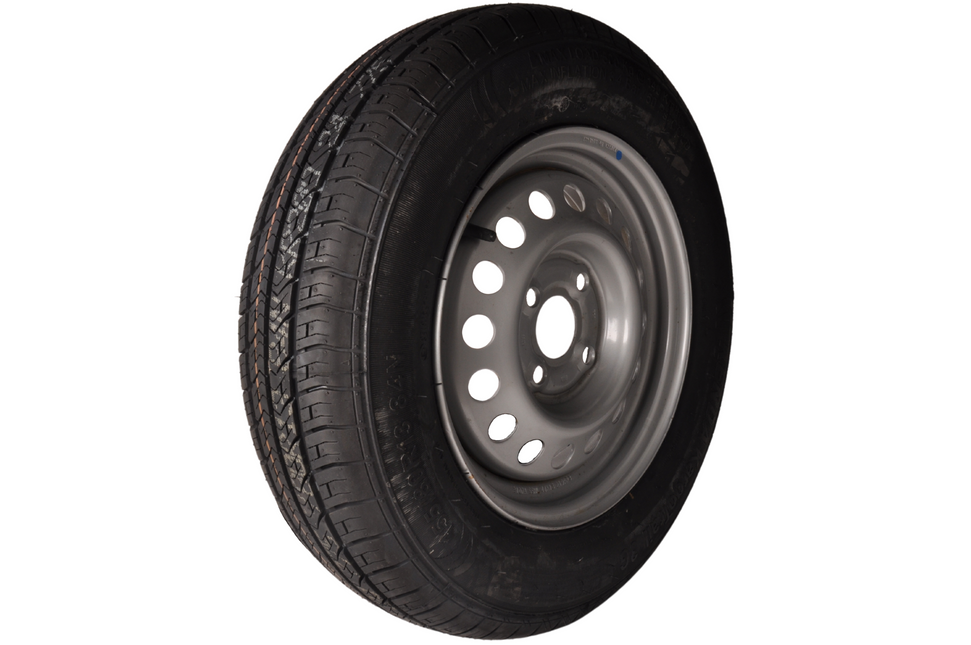 Kargotrail Compleet wiel 155R13 band + velg opel steek 4x100 - draagvermogen 500 kg - 57 mm naafdiameter