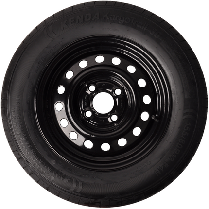 Kargotrail Compleet wiel 155R13 band + velg opel steek 4x100 - draagvermogen 500 kg - 57 mm naafdiameter