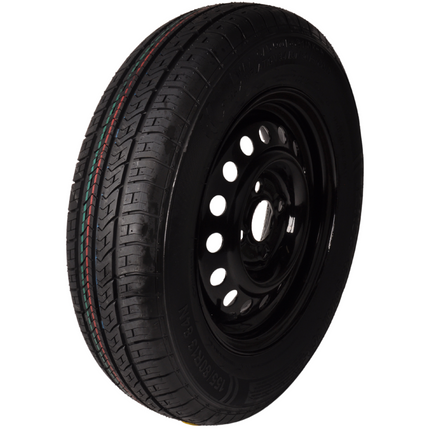 Kargotrail Compleet wiel 155R13 band + velg opel steek 4x100 - draagvermogen 500 kg - 57 mm naafdiameter
