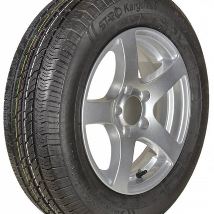 Kargotrail Compleet wiel op lichtmetalen velg zilver 195/50R13  5x112 draagvermogen - 900kg - 67 mm naafdiameter