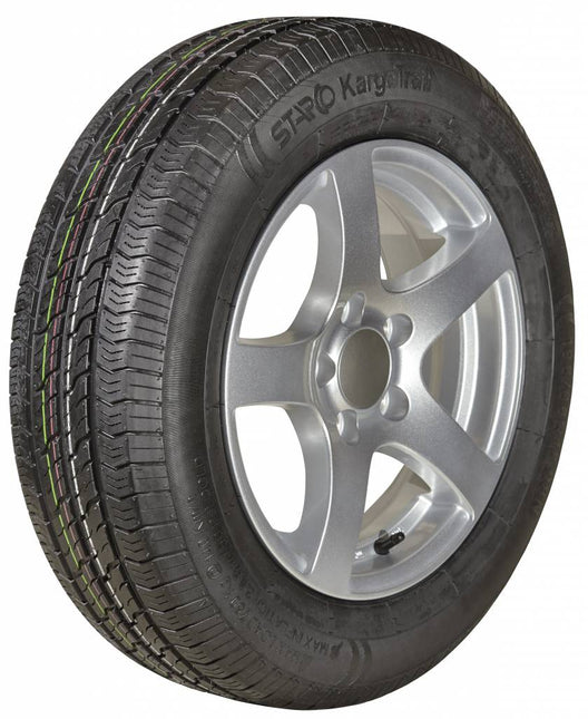 Kargotrail Compleet wiel op lichtmetalen velg zilver 195/50R13  5x112 draagvermogen - 900kg - 67 mm naafdiameter