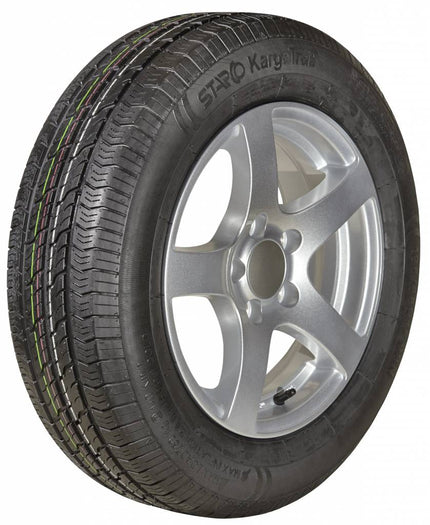 Kargotrail Compleet wiel op lichtmetalen velg zilver 195/50R13  5x112 draagvermogen - 900kg - 67 mm naafdiameter