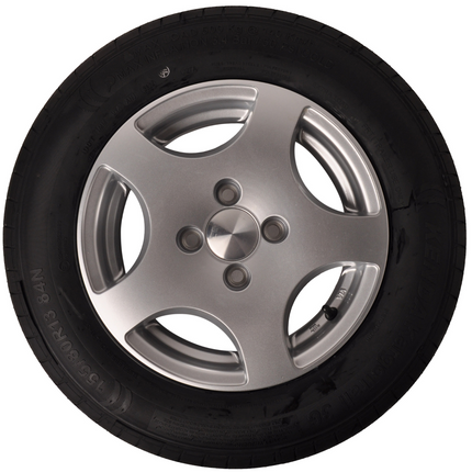 Kenda Aanhangerwiel op lichtmetalen velg 155/80R13 - 500 kg draagvermogen - steek 4x100 - naafdiameter 57 mm