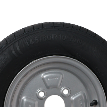 Kenda Compleet aanhanger wiel - 145/80R10- 145R10- steekmaat: 4x100 - draagvermogen: 375 kg - naafdiameter: 57 mm - 4PR