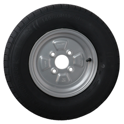 Kenda Compleet aanhanger wiel - 145/80R10- 145R10- steekmaat: 4x100 - draagvermogen: 375 kg - naafdiameter: 57 mm - 4PR