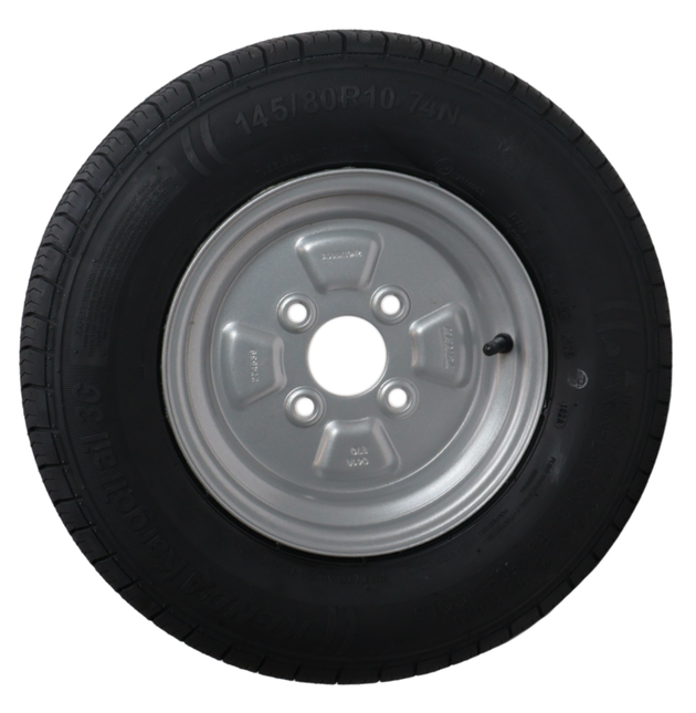 Kenda Compleet aanhanger wiel - 145/80R10- 145R10- steekmaat: 4x100 - draagvermogen: 375 kg - naafdiameter: 57 mm - 4PR