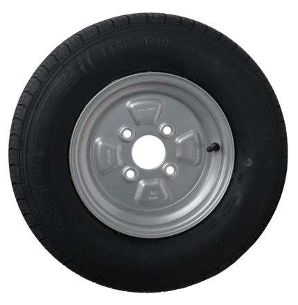 Kenda Compleet aanhanger wiel - 145/80R10- 145R10- steekmaat: 4x100 - draagvermogen: 375 kg - naafdiameter: 57 mm - 4PR