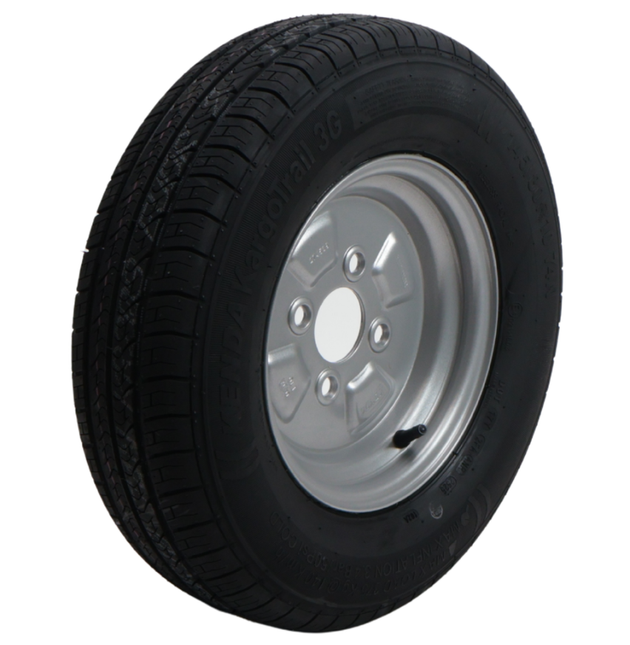 Kenda Compleet aanhanger wiel - 145/80R10- 145R10- steekmaat: 4x100 - draagvermogen: 375 kg - naafdiameter: 57 mm - 4PR