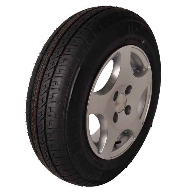 Kenda Compleet aanhanger wiel - 155/80R13 - lichtmetalen velg - steekmaat: 4x100 - draagvermogen: 500 kg - naafdiameter: 57 mm
