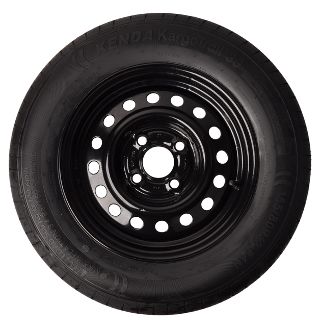 Kenda Compleet aanhanger wiel - 155/80R13 - zwarte velg - steekmaat: 4x100 - draagvermogen: 500 kg - naafdiameter: 57 mm