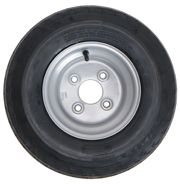 Kenda Compleet aanhanger wiel - 16.5x6.50-8 - steekmaat: 4x100 - draagvermogen: 360 kg - naafdiameter: 60 mm - 6PR