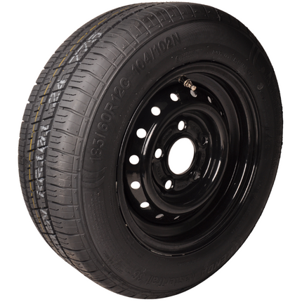 Kenda Compleet aanhanger wiel - 185/60R12C - zwarte velg - steekmaat: 5x112 - draagvermogen: 900 kg - naafdiameter: 67 mm