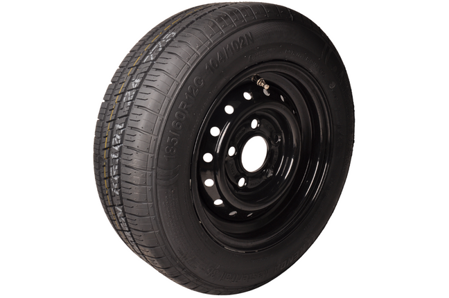 Kenda Compleet aanhanger wiel - 185/60R12C - zwarte velg - steekmaat: 5x112 - draagvermogen: 900 kg - naafdiameter: 67 mm