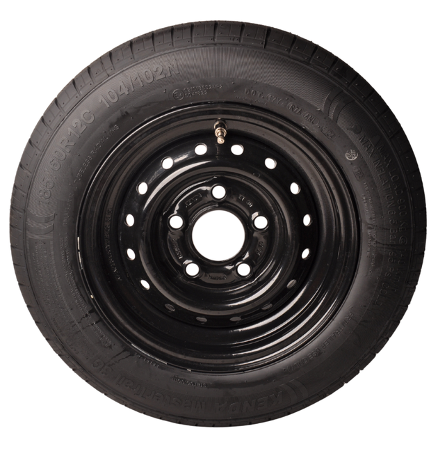 Kenda Compleet aanhanger wiel - 185/60R12C - zwarte velg - steekmaat: 5x112 - draagvermogen: 900 kg - naafdiameter: 67 mm