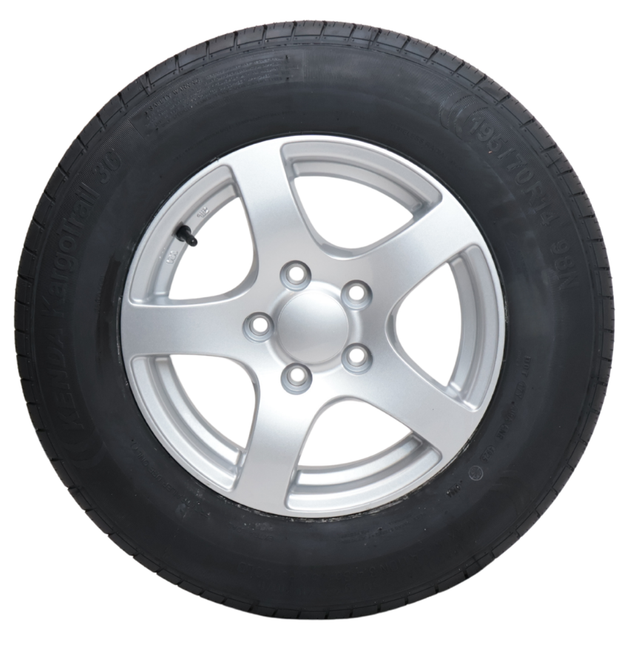 Kenda Compleet aanhanger wiel - 195/70R14 - lichtmetalen velg - steekmaat: 5x112 - draagvermogen: 750 kg - naafdiameter: 67 mm - ET30