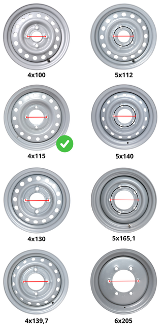Kenda Losse 13 inch aanhanger velg - 4.00Jx13 - steekmaat: 4x115 - draagvermogen: 450 kg - naafdiameter: 85 mm - ET10