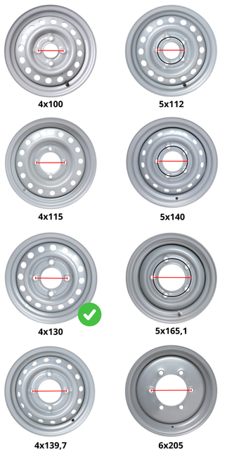 Kenda Losse 13 inch aanhanger velg - 4.50Jx13 - steekmaat: 4x130 - draagvermogen: 625 kg - naafdiameter: 85 mm - ET20