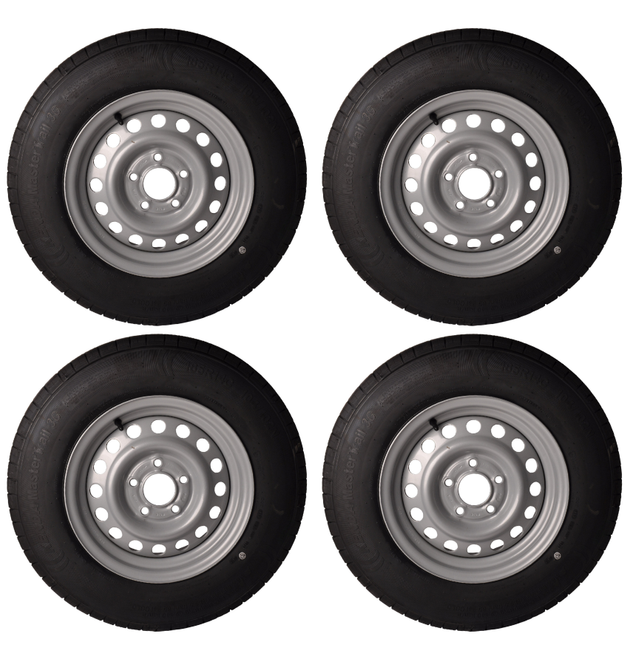 Kenda Set van 4 wielen - 185/80R14C - steekmaat: 5x112 - draagvermogen: 900 kg - naafdiameter: 67 mm