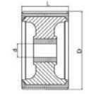 Knott 128x75 mm kimrol blauw 20,5 mm naafdiameter