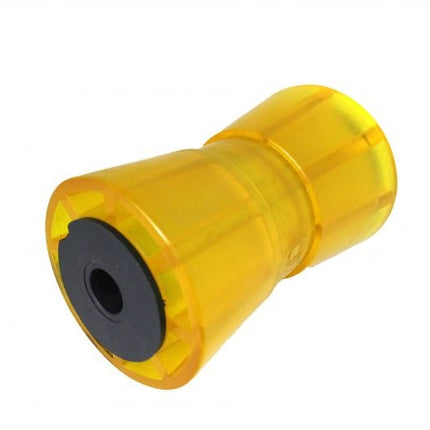 Knott 133x58,5 mm kielrol oranje/geel 17 mm naafdiameter - PU materiaal