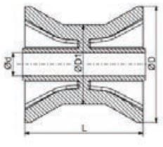 Knott 188x68 mm kielrol zwart 21 mm naafdiameter
