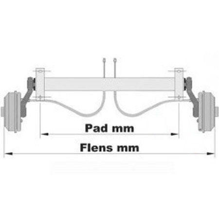 Knott Geremde torsie as - padmaat 1400 mm - flensmaat 1850 mm - waterproof - 5x112