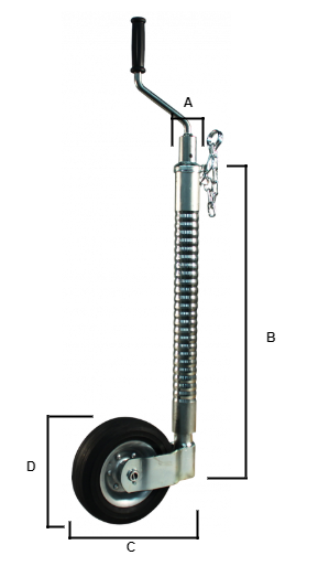 Knott Ifor Williams neuswiel - 48 mm - geribbeld - 200 kg - stalen velg