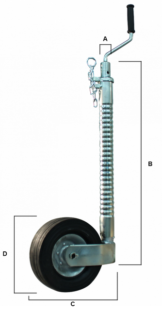 Knott Ifor Williams neuswiel - 48 mm - geribbeld - draagvermogen: 250 kg - stalen velg