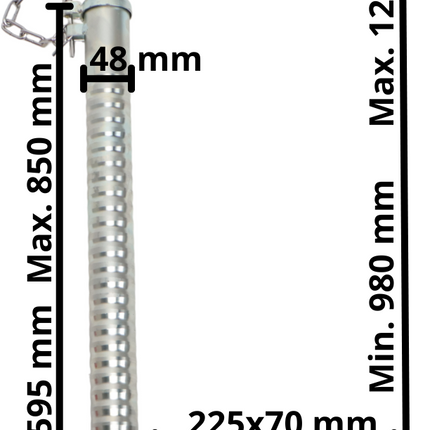 Knott Ifor Williams neuswiel - 48 mm - geribbeld - draagvermogen: 250 kg - stalen velg