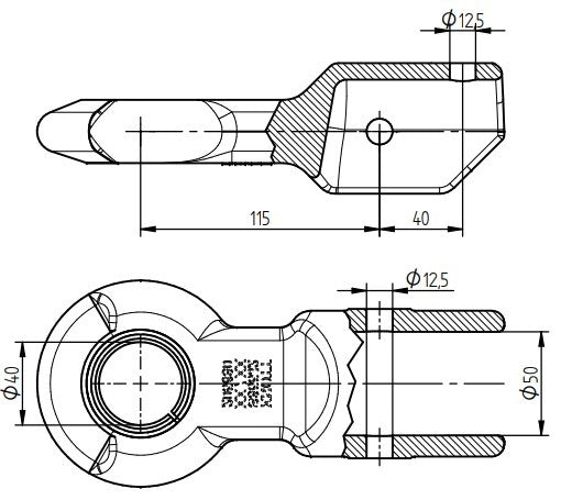 Knott Knott KF35-D1 / KF35-D2 - din-oog/trekoog - rond 50 mm - 3500 kg - voor geremde trailers