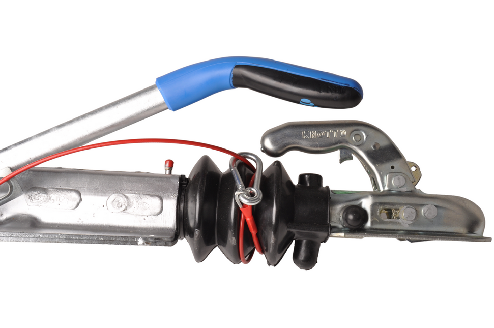 Knott Knott oplooprem aanhanger - KF13-C mechanisch - maximaal trekvermogen: 1300 kg - V-dissel montage - incl. neuswielconsole