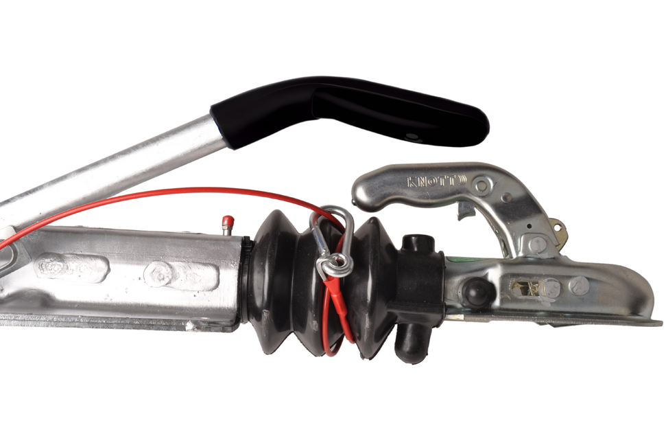 Knott Knott oplooprem aanhanger - KF13-C mechanisch - maximaal trekvermogen: 1300 kg - V-dissel montage - incl. neuswielconsole