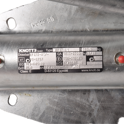 Knott Knott oplooprem aanhanger - KF27 - maximaal trekvermogen: 2700 kg - V-dissel aansluiting - incl. neuswielconsole
