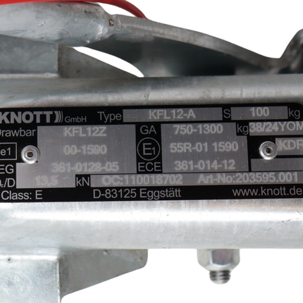 Knott Knott oplooprem aanhanger - KFL12-A - maximaal trekvermogen: 1300 kg - excl. neuswielconsole