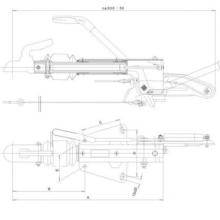 Knott Knott oplooprem aanhanger - KFL14 - maximaal trekvermogen: 1400 kg - V-dissel aansluiting